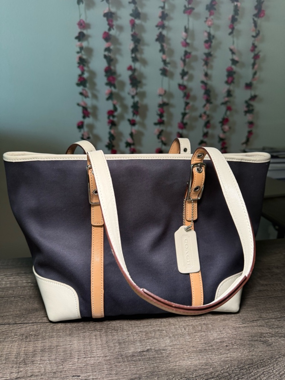 Coach Black and Cream Tote Bag
